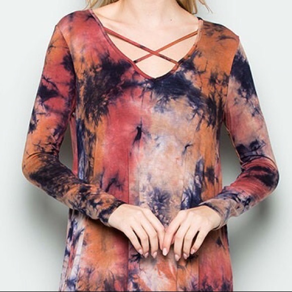 NWT BOUTIQUE DRESS TIE DYE GYPSY BOHEMIAN BOHO S-L - Picture 3 of 4